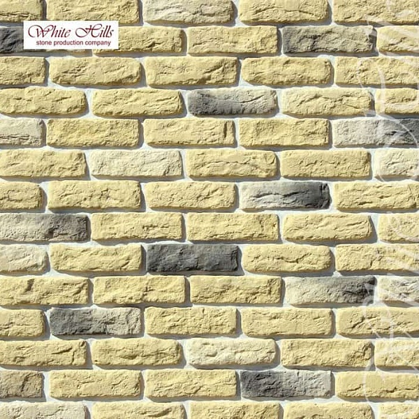 315-30 White Hills Облицовочный кирпич «Брюгге брик» (Brugge brick), желтый, плоскостной.